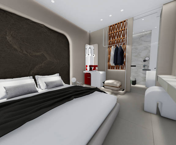 Zorbas Lifestyle Hotel Superior Double Room Jacuzzi double bed and amenities