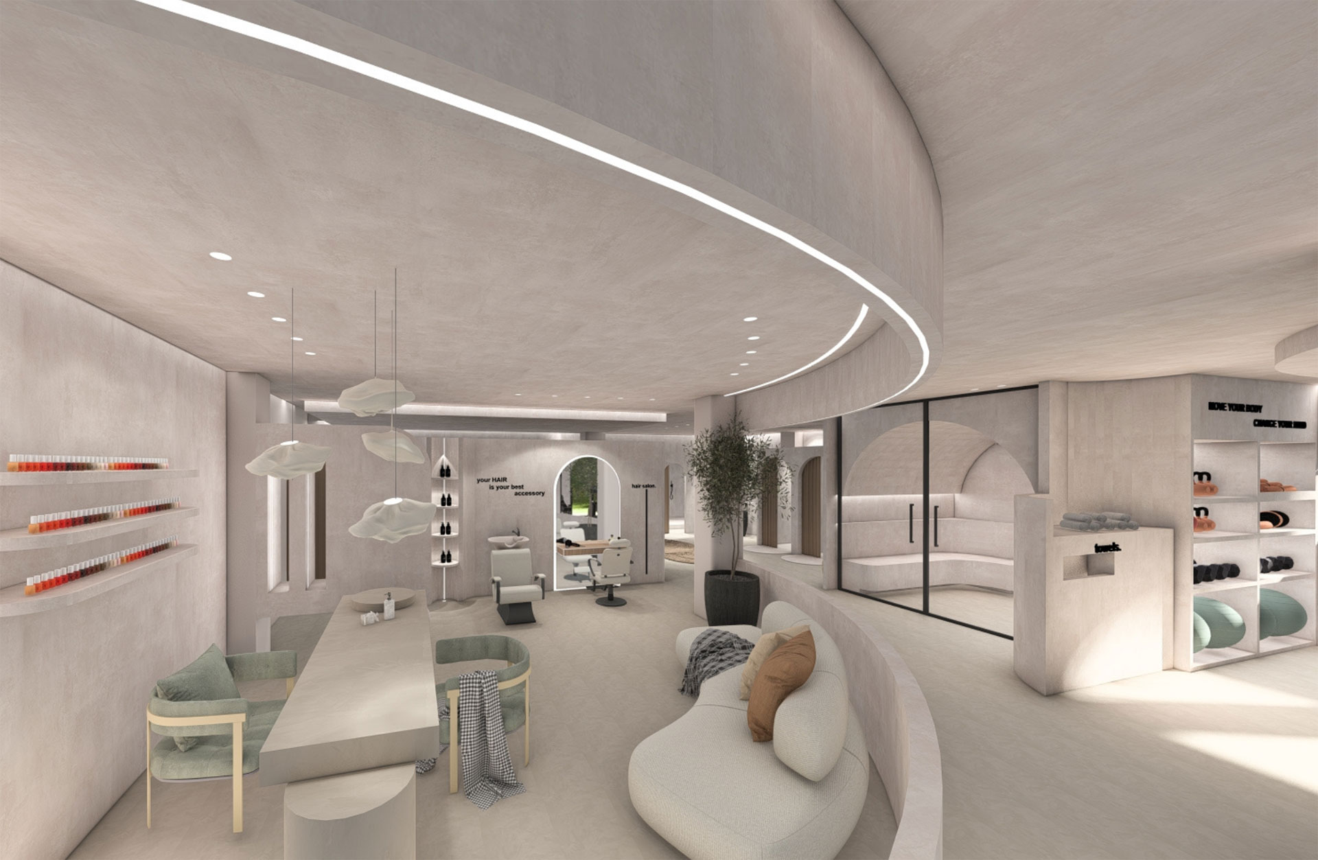 Zorbas Lifestyle Hotel Spa gym, nails section and salon