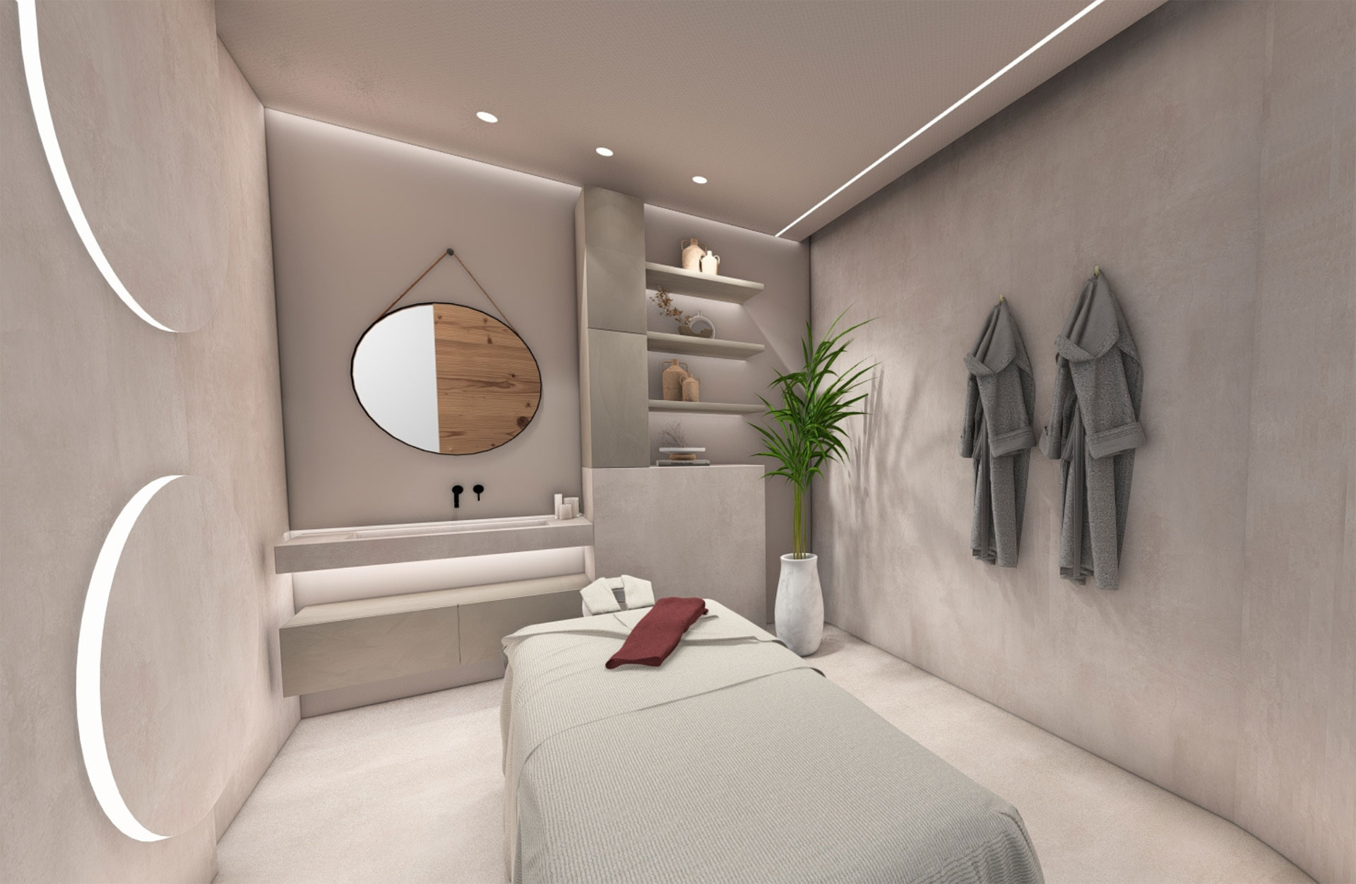 Zorbas Lifestyle Hotel Spa massage room with amenities