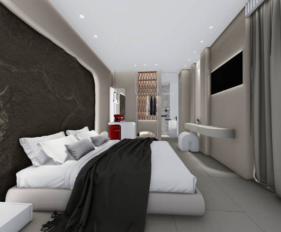 Zorbas Lifestyle Hotel Superior Double Room Jacuzzi double bed and room decorations